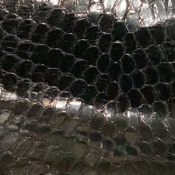 Vintage Black Snakeskin clutch Purse tan suede interior w/2 zipper pockets Clean - Picture 7 of 7